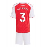 Arsenal Cristhian Mosquera #3 Hjemmedraktsett Barn 2025-26 Kortermet (+ Korte bukser)